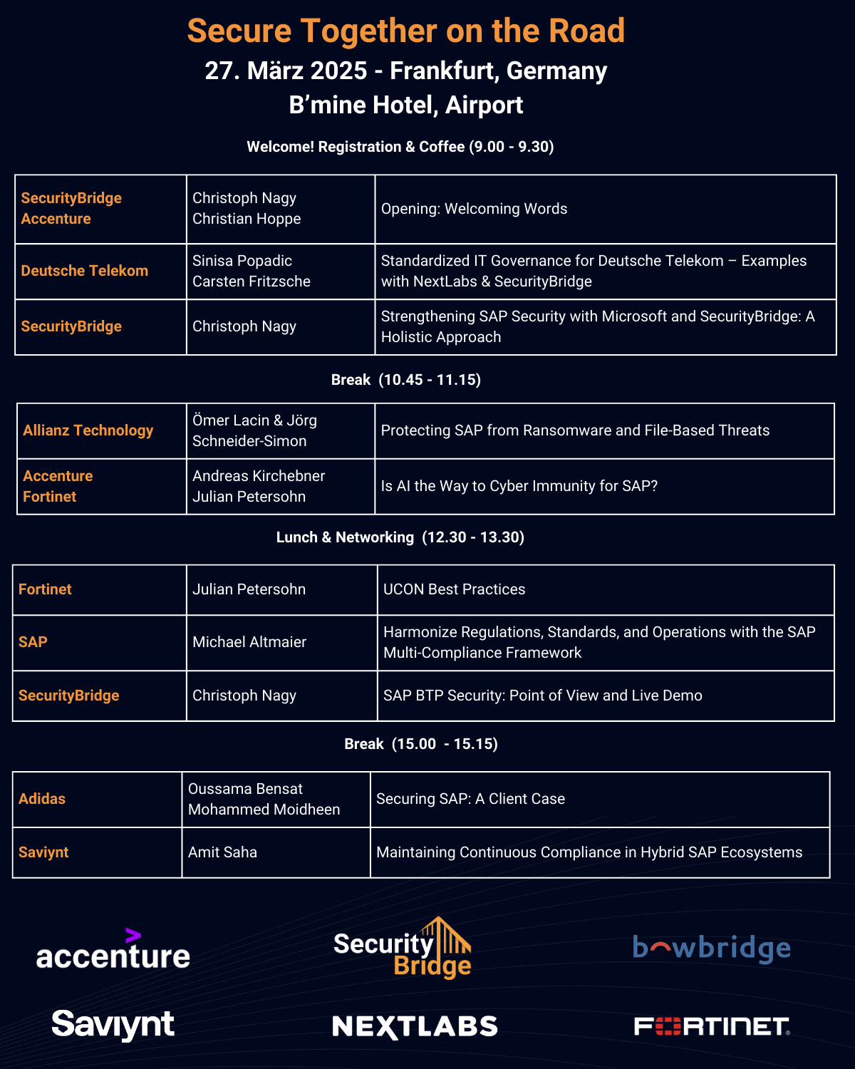 Secure Together Frankfurt 2025 | SAP Security Event 2025