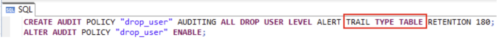create audit policy