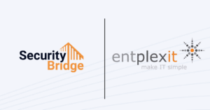 Logos von entplexit und SecurityBridge nebeneinander.