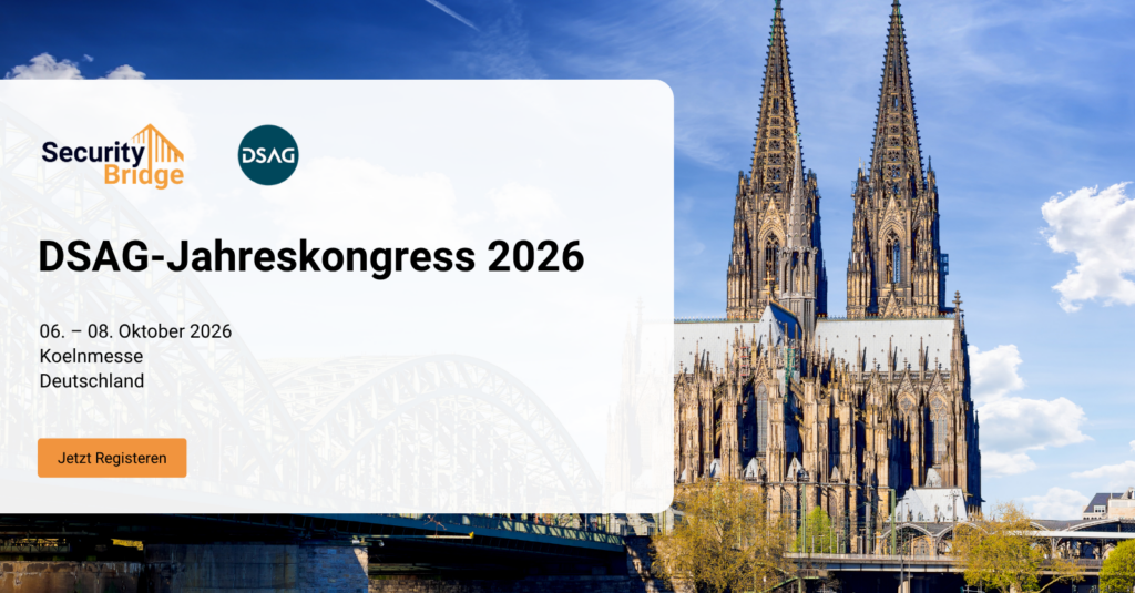 SecurityBridge at DSAG Annual Congress 2026 in Cologne, Germany.