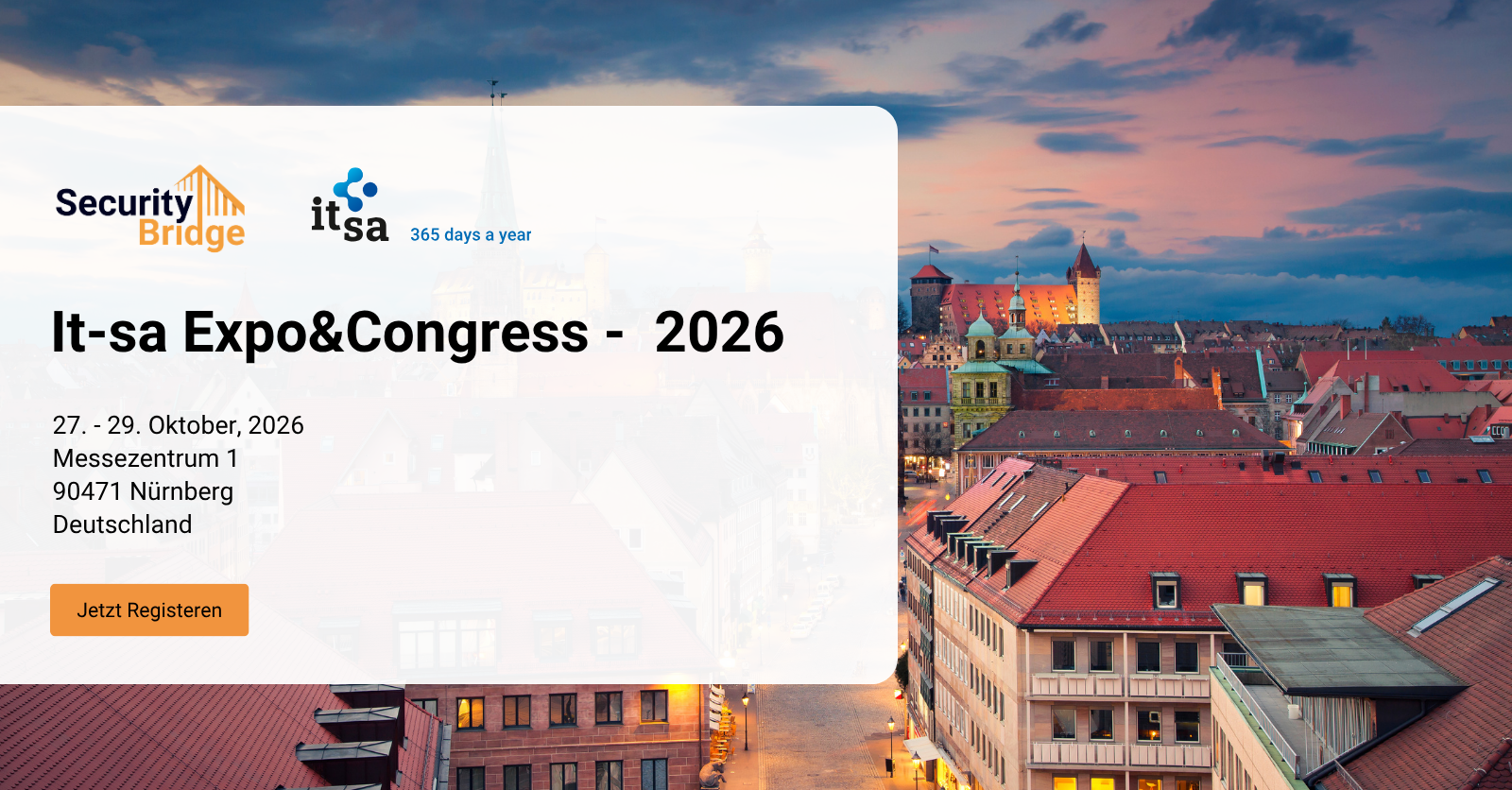 SecurityBridge auf der it-sa Expo&Congress 2026 in Nürnberg, Europas führender Fachmesse für IT-Sicherheit.