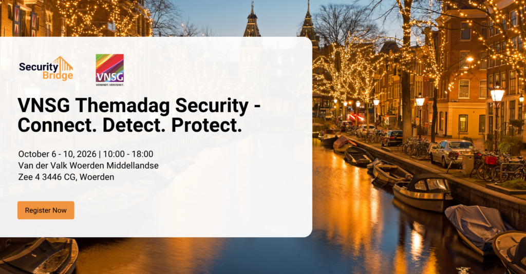 SecurityBridge at VNSG Themadag Security 2026 in Woerden, Netherlands.