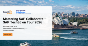 SecurityBridge at Mastering SAP Collaborate – SAP TechEd on Tour 2026 in Sydney.